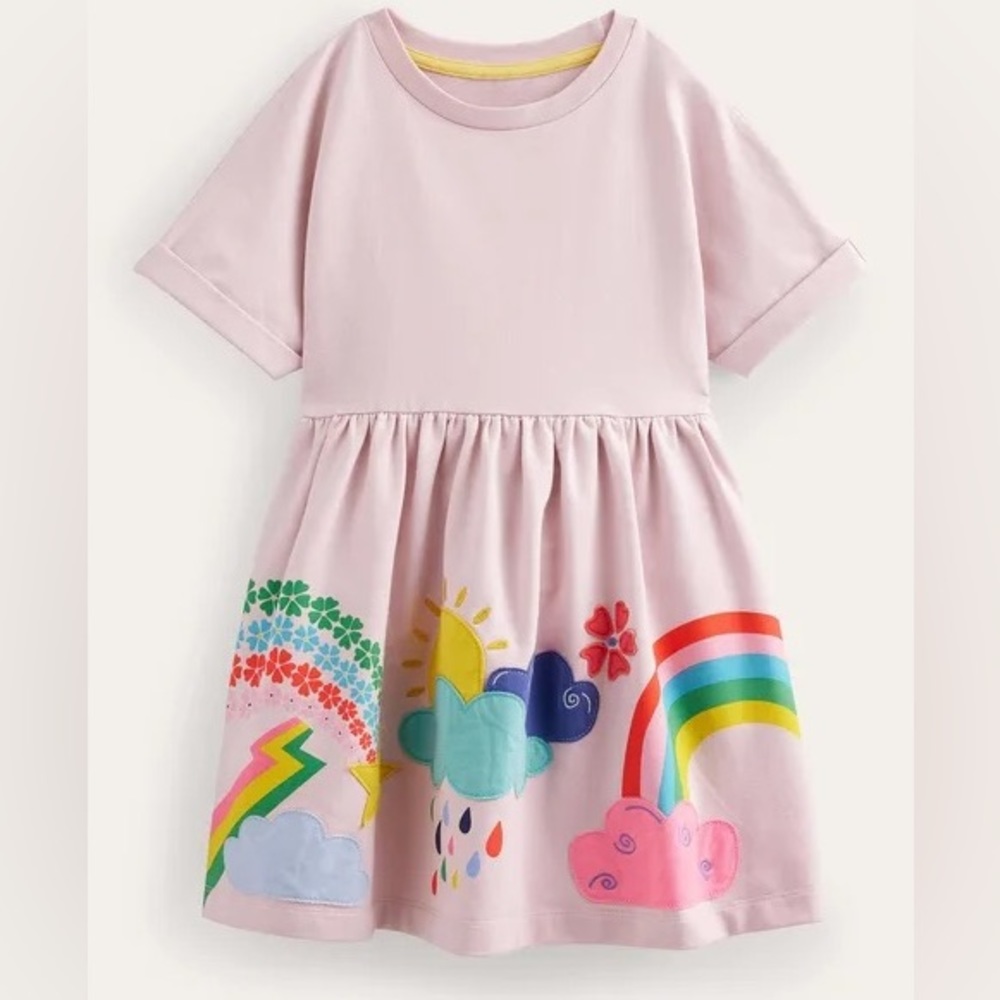 Mini Boden appliqué sweatshirt dress, girls’ size 6/7 years